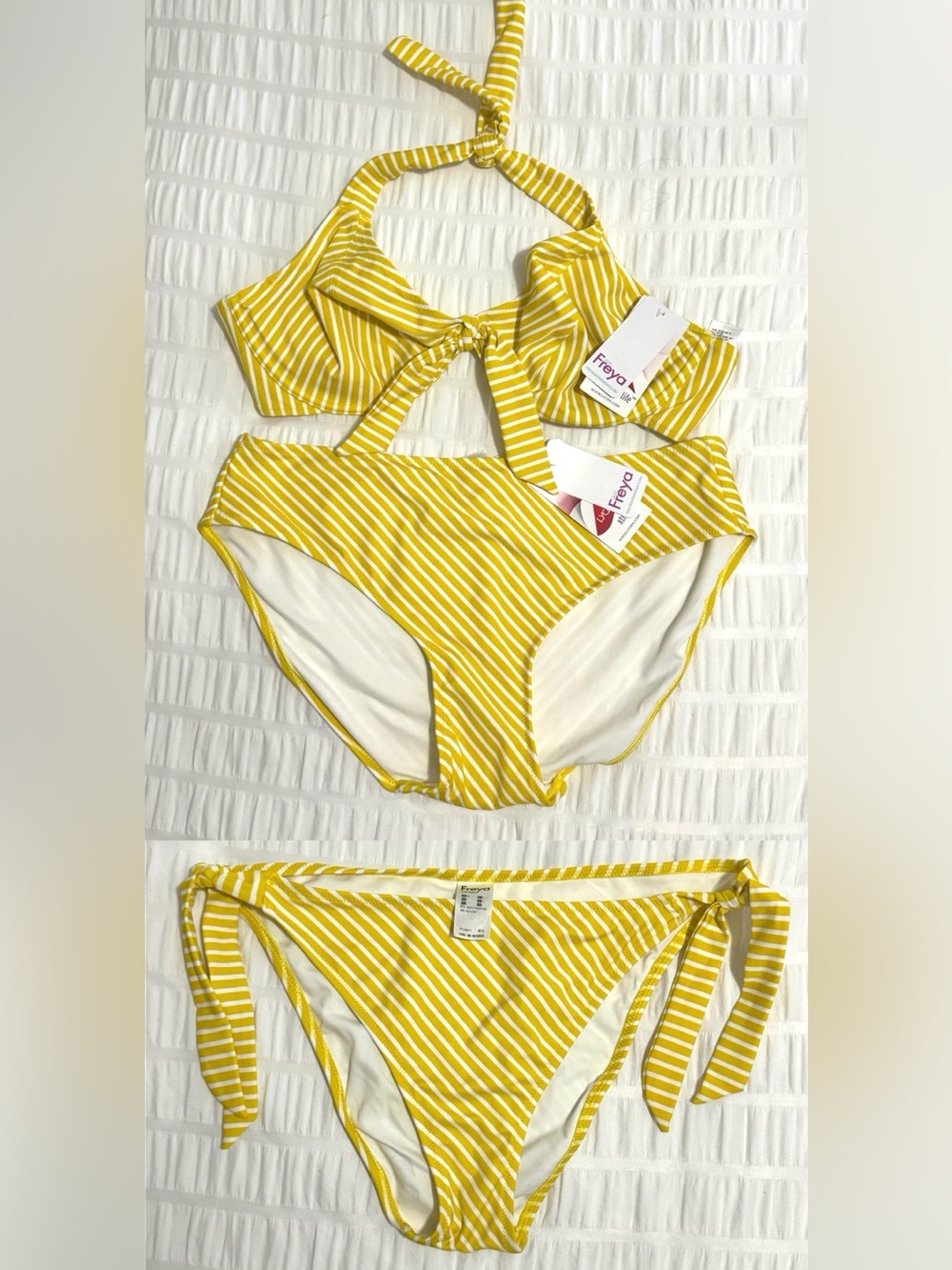 Freya Yellow & White Striped Two-Piece Swim Bikini Set